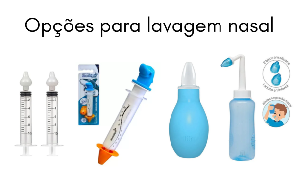 Opções para lavagem nasal indicado para crianças e adultos